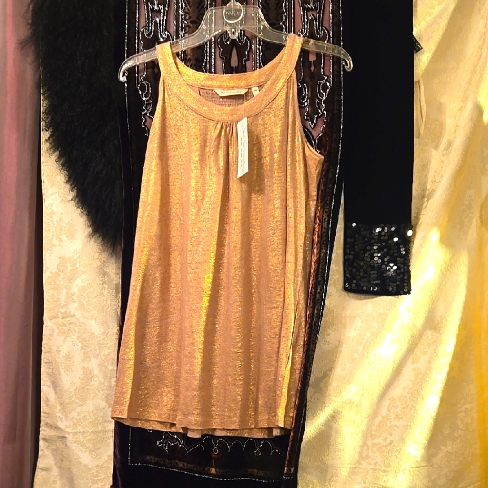 NWT-Soft Surroundings Gold Shimmer Top
